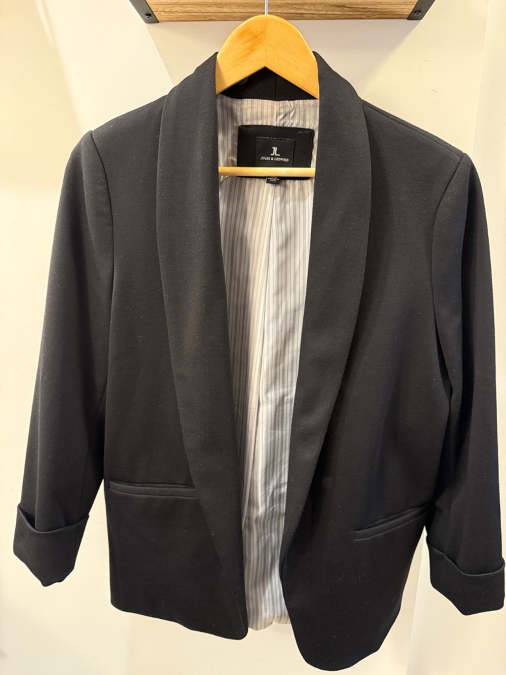 Jules & Leopold Black Jacket with White Logo